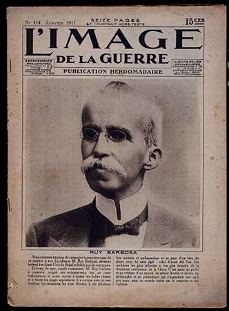 Retrato original em capa de revista francesa "L'Image de la guerre", n. 114, janeiro de 1917; p/b.
